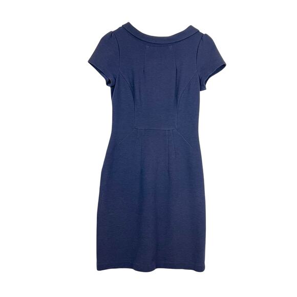 BODEN 4 Betty Ottoman Navy Short Sleeve Wiggle Ribbed Stretch Sheath Dress - Picture 2 of 10